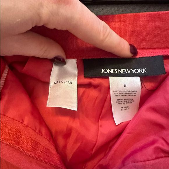 Jones New York linen pant, magenta size 6 - Picture 3 of 3